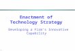 1 Enactment of Technology Strategy Developing a Firm’s Innovative Capability