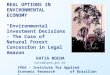 IPEA - Institute for Applied Economic Research of Brazilian Government REAL OPTIONS IN ENVIRONMENTAL ECONOMY “Environmental Investment Decisions - The