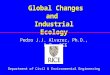 Global Changes and Industrial Ecology Global Changes and Industrial Ecology Pedro J.J. Alvarez, Ph.D., P.E., DEE Department of Civil & Environmental Engineering