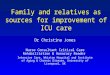 Family and relatives as sources for improvement of ICU care Dr Christina Jones Nurse Consultant Critical Care Rehabilitation & Honorary Reader Intensive