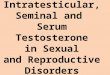 Intratesticular, Seminal and Serum Testosterone in Sexual and Reproductive Disorders