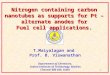 1 T.Maiyalagan and Prof. B. Viswanathan Department of Chemistry, Indian Institute of Technology, Madras Chennai 600 036, India Nitrogen containing carbon