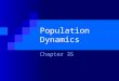 Population Dynamics Chapter 35. Population Dynamics Key concepts include: interactions within and among populations including carrying capacities, limiting