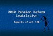2010 Pension Reform Legislation Impacts of Act 120