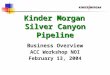 Kinder Morgan Silver Canyon Pipeline Kinder Morgan Silver Canyon Pipeline Business Overview ACC Workshop NOI February 13, 2004