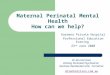 Maternal Perinatal Mental Health How can we help? Kareena Private Hospital Professional Education Evening 23 rd June 2008 Dr Ian Harrison Visiting Perinatal
