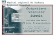 Hôpital régional de Sudbury Regional Hospital Outpatient Vascular Summit Stroke Recheck Clinic Presentation Wendy Archambault M-SLP, Reg. CASLPO, S-LP