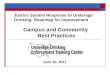 June 20, 2011 Justice System Response to Underage Drinking: Roadmap for Improvement Campus and Community Best Practices