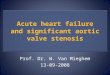Acute heart failure and significant aortic valve stenosis Prof. Dr. W. Van Mieghem 13-09-2008