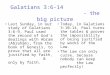 Galatians 3:6-14 - the big picture Last Sunday, in our study of Galatians 3:6-9, Paul used the record of God’s dealings with Abram (Abraham), from the