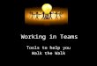 Working in Teams Tools to help you Walk the Walk