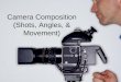 Camera Composition (Shots, Angles, & Movement). Long Shot –It establishes the scene –Shows subjects in their surroundings –Tells the viewer where the