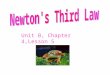 Unit B, Chapter 4,Lesson 5. Action and Reaction Newton’s third law states that when one object exerts a force on another object, the second object exerts
