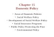 Chapter 15 Domestic Policy Areas of Domestic Policies Social Welfare Policy Development of Social Welfare Policy Social Insurance Programs Public Policy