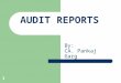 1 AUDIT REPORTS By: CA. Pankaj Garg. 2 Elements of Auditor’s Report Title Addressee Opening or Introductory Paragraph Scope Paragraph Opinion Paragraph