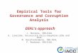 Empirical Tools for Governance and Corruption Analysis DIAL’s approach J. Herrera, IRD-DIAL E. Lavallée, Université Paris-Dauphine-LEDa and DIAL M. Razafindrakoto,