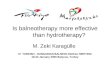 Is balneotherapy more effective than hydrotherapy? M. Zeki Karagülle IV. TURKISH - HUNGARIAN BALNEOLOGICAL MEETING 18-22 January 2006 Balçova, Turkey
