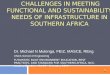 CHALLENGES IN MEETING FUNCTIONAL AND SUSTAINABILITY NEEDS OF INFRASTRUCTURE IN SOUTHERN AFRICA Dr. Michael N Mulenga, FEIZ, MASCE, REng UNZA-School of