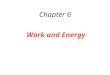 Chapter 6 Work and Energy. Main thrust Work done by a constant force –Projection, Scalar product (force that result in positive work). –negative work?,