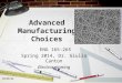 9/12/2015 Advanced Manufacturing Choices ENG 165-265 Spring 2014, Dr. Giulia Canton Electrospinning