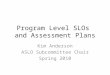 Program Level SLOs and Assessment Plans Kim Anderson ASLO Subcommittee Chair Spring 2010