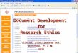 Document Development for Research Ethics Clinical Effectiveness Unit Division, PS & MD 2005