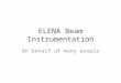 ELENA Beam Instrumentation On behalf of many people