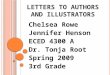 L ETTERS T O A UTHORS AND I LLUSTRATORS Chelsea Rowe Jennifer Henson ECED 4300 A Dr. Tonja Root Spring 2009 3rd Grade