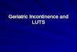 Geriatric Incontinence and LUTS. Objectives Recognize age related lower urinary tract changes Appreciate unique aspects of geriatric voiding problems