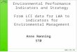 Www.sto.no  STØ Environmental Performance Indicators and Strategy From LCI data for LWA to indicators for Environmental Management Anne Rønning STØ