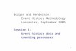 1 Borgan and Henderson: Event History Methodology Lancaster, September 2006 Session 1: Event history data and counting processes
