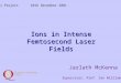 Ions in Intense Femtosecond Laser Fields Jarlath McKenna MSci Project10th December 2001 Supervisor: Prof. Ian Williams