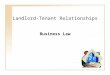 50 - 1 Landlord-Tenant Relationships Business Law