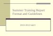Summer Training Report Format and Guidelines 2010-2012 batch
