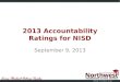 2013 Accountability Ratings for NISD September 9, 2013