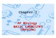 Chapter 2 AP Biology BASIC CHEMISTRY (Review) 1. Structure and function of all living things are governed by the laws of chemistry Understanding the basic