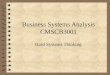 1 Business Systems Analysis CMSCB3001 Hard Systems Thinking