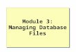 Module 3: Managing Database Files. Overview Introduction to Data Structures Creating Databases Managing Databases Placing Database Files and Logs Optimizing