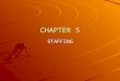 CHAPTER 5 STAFFING. Introduction The success of any organisation doesn’t depend upon the physical and financial resources but it depends upon the utilization
