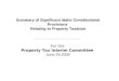 Summary of Significant Idaho Constitutional Provisions Relating to Property Taxation _____________________ For the Property Tax Interim Committee June