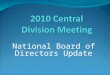 National Board of Directors Update. National Board of Directors 13 Board Members Elected by membership Challenge to get the membership to vote 3 year