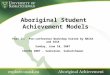 Aboriginal Student Achievement Models Part II: Pre-conference Workshop hosted by NASSA and SASA Sunday, June 10, 2007 CACUSS 2007 – Saskatoon, Saskatchewan