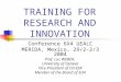 TRAINING FOR RESEARCH AND INNOVATION Conference 6X4 UEALC MERIDA, Mexico, 29/2-2/3 2004 Prof. Luc WEBER, University of Geneva Vice-President of CD-ESR