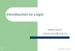 Introduction to Logic 1 Marie Duží marie.duzi@vsb.cz