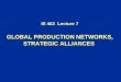 1 IE 463 Lecture 7 GLOBAL PRODUCTION NETWORKS, STRATEGIC ALLIANCES