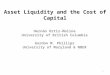 Asset Liquidity and the Cost of Capital Hernán Ortiz-Molina University of British Columbia Gordon M. Phillips University of Maryland & NBER 1