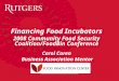 Financing Food Incubators 2008 Community Food Security Coalition/FoodBin Conference Carol Coren Business Association Mentor