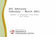 1 EEC Advisory February – March 2011 Summary of Responses from Break-Out Groups