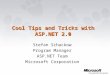 Cool Tips and Tricks with ASP.NET 2.0 Stefan Schackow Program Manager ASP.NET Team Microsoft Corporation