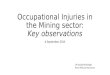 Occupational Injuries in the Mining sector: Key observations 6 September 2014 Dr Deodat Kritzinger Rand Mutual Assurance